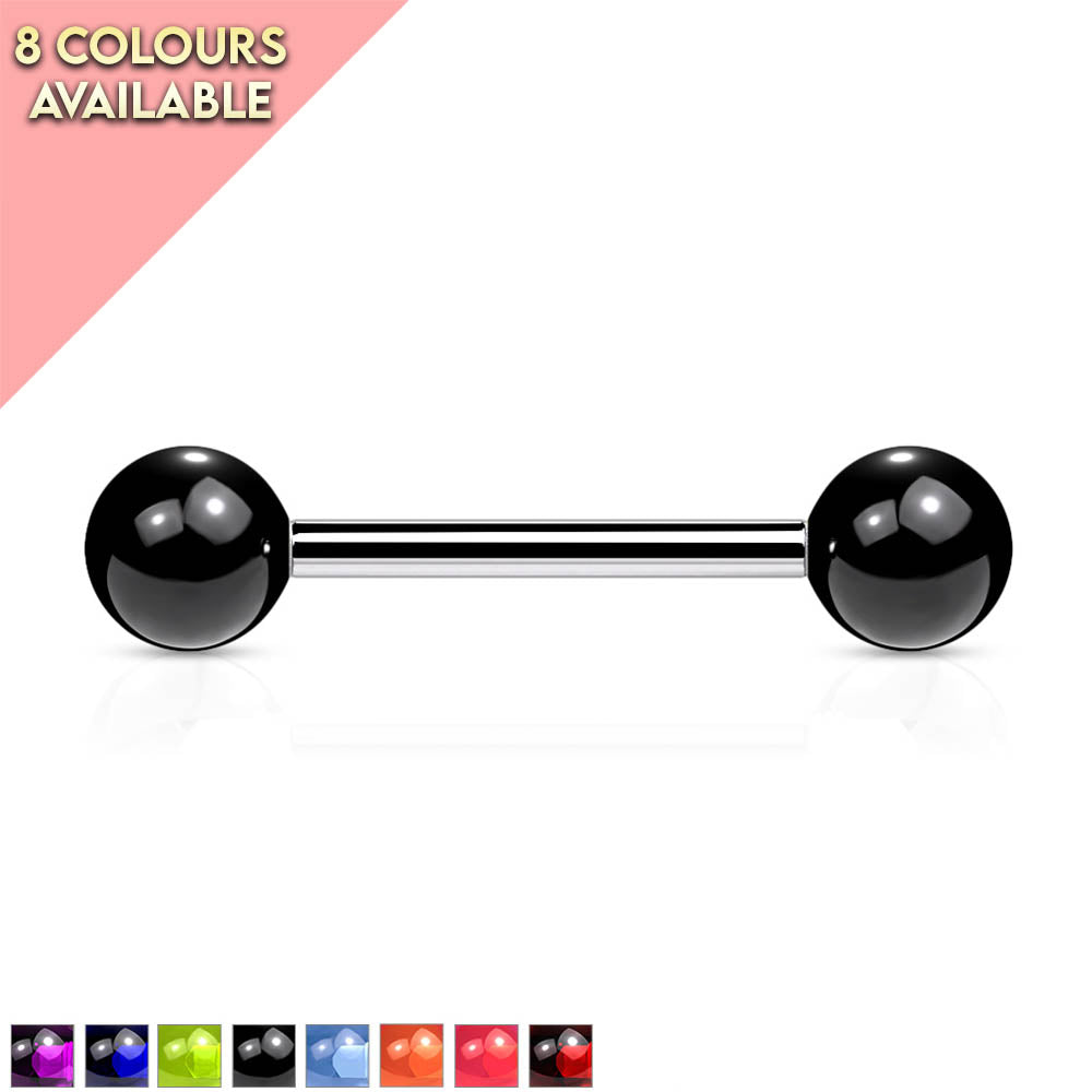 Cherry Diva Barbell 14 Gauge Stainless Steel Barbell With Acrylic Ball Ends