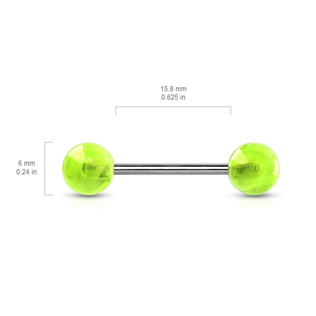 Cherry Diva Barbell 14 Gauge Titanium Glow In The Dark Barbell