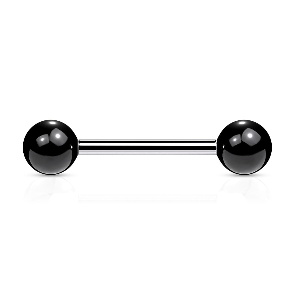 Cherry Diva Barbell Black 14 Gauge Stainless Steel Barbell With Acrylic Ball Ends