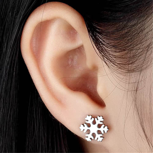 Cherry Diva Earrings 20 Gauge Hypoallergenic Snowflake Stud Earrings