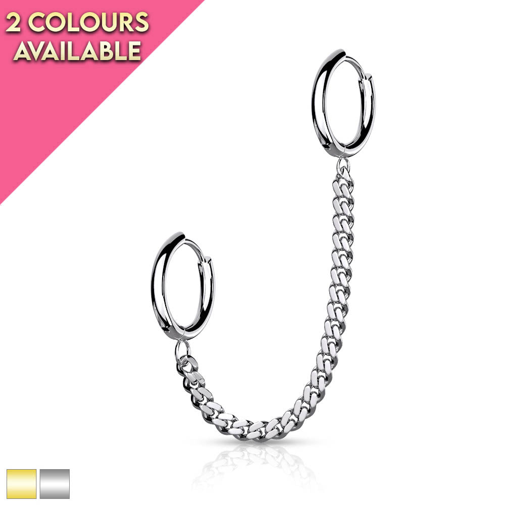 Herringbone Chain Hoop Earrings – Sterling Forever