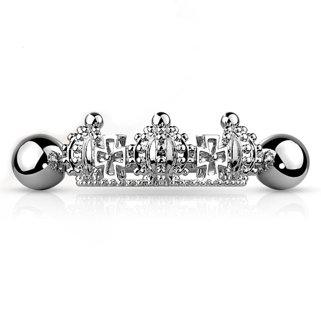 Cherry Diva Helix Cuff 16 Gauge Princess Crown Helix Cuff Barbell