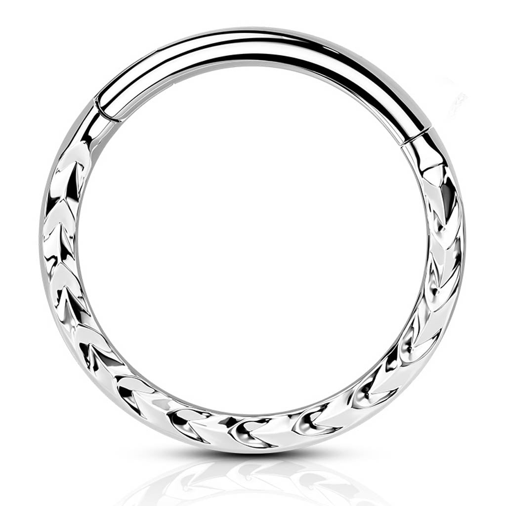 Cherry Diva Hinged Hoop Ring 16 Gauge Hypoallergenic Silver Twisted Rope Hinged Hoop