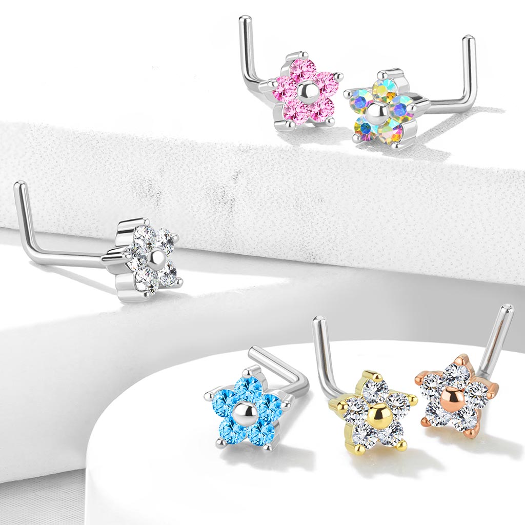 Flower nose store stud