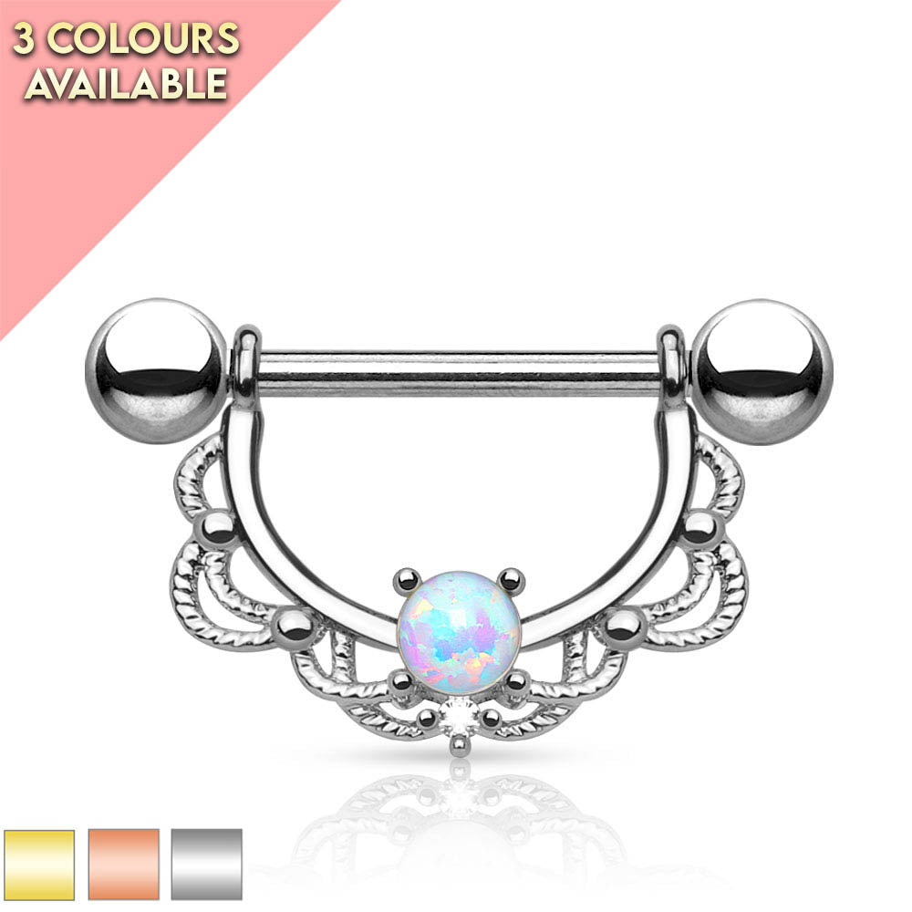 Cherry Diva Nipple Ring 14 Gauge Opal Dreams Nipple Ring