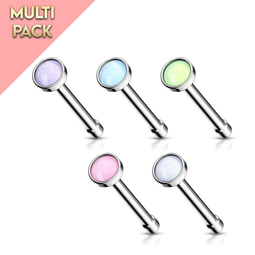 Cherry Diva nose stud 5 Pack Opal Tipped Nose Studs