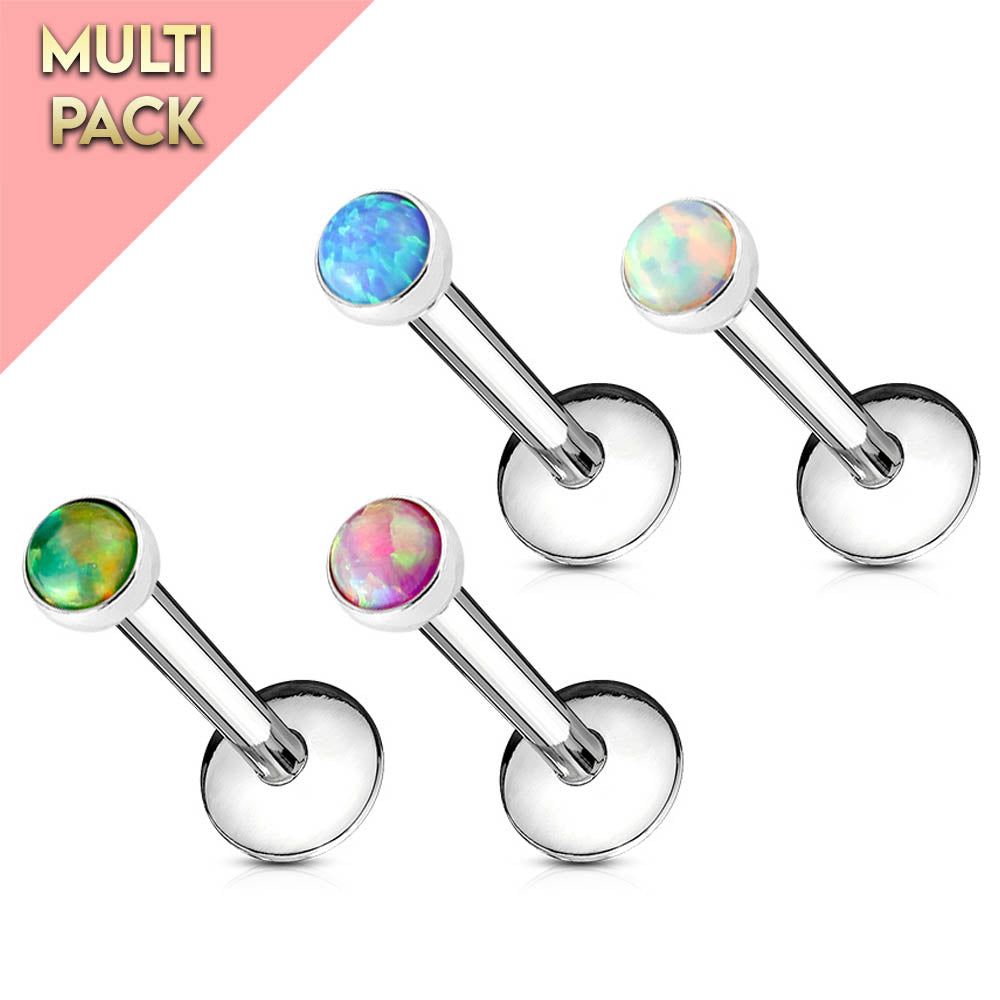 Cherry Diva Stud 4 Pack Internally Threaded Opal Flat Back Studs