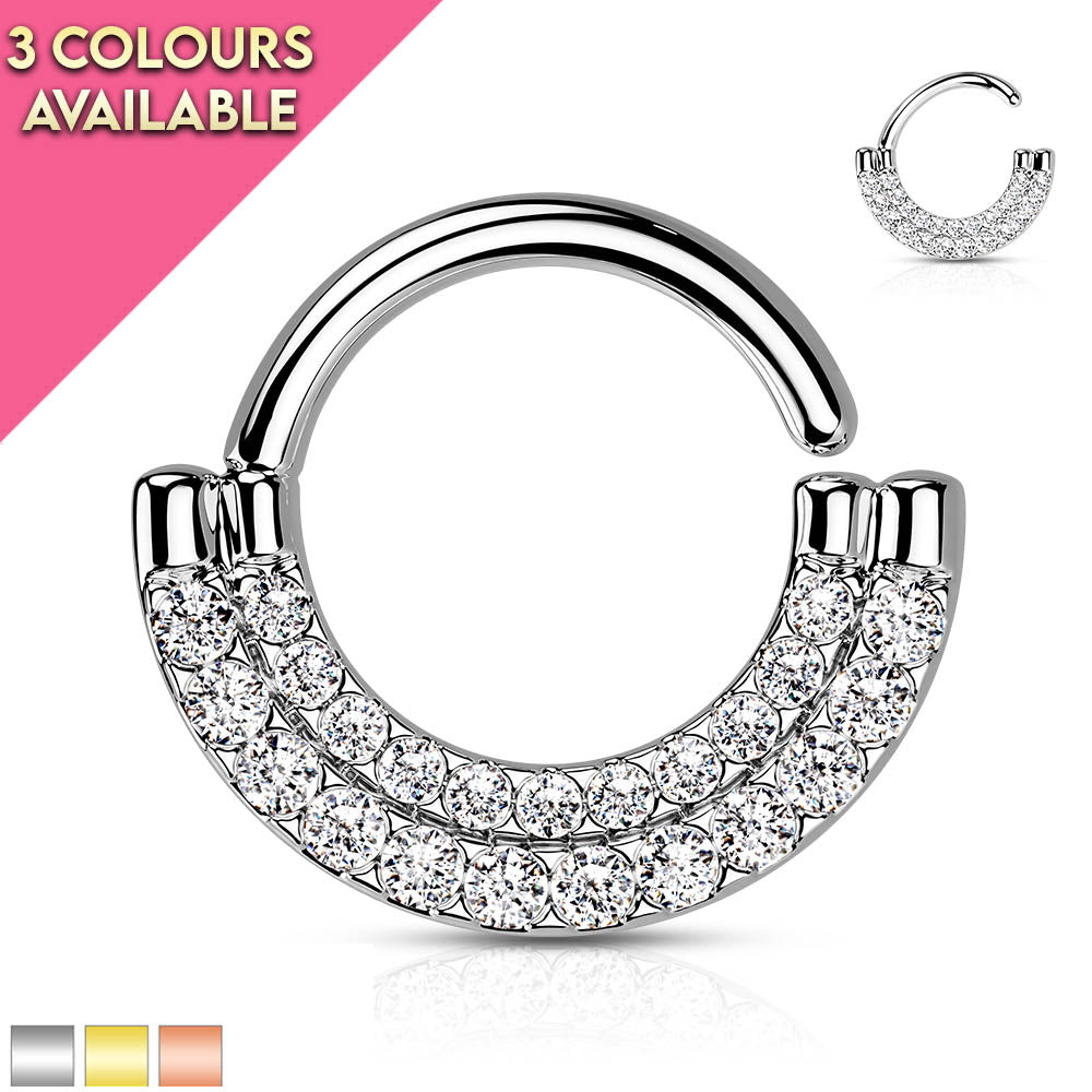 Diamond hoop lip on sale rings