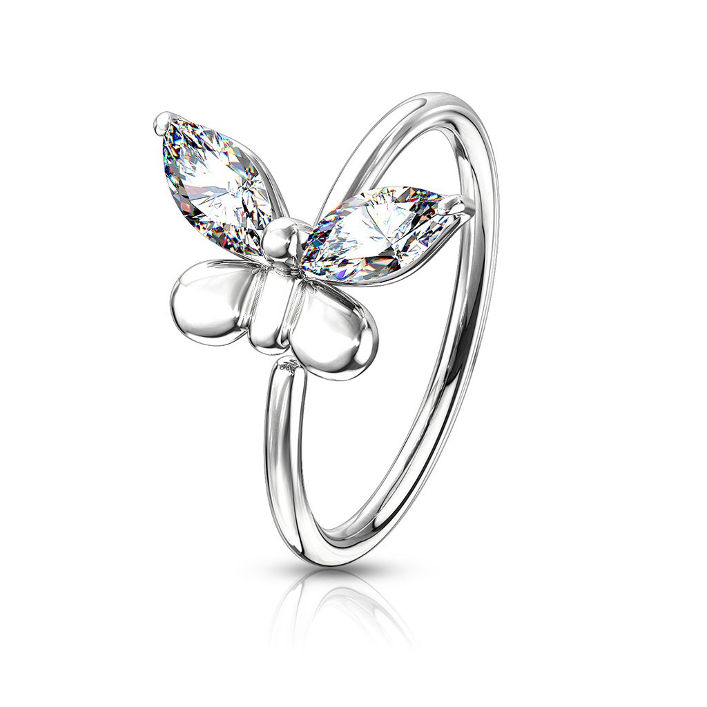 Butterfly hoop deals nose ring