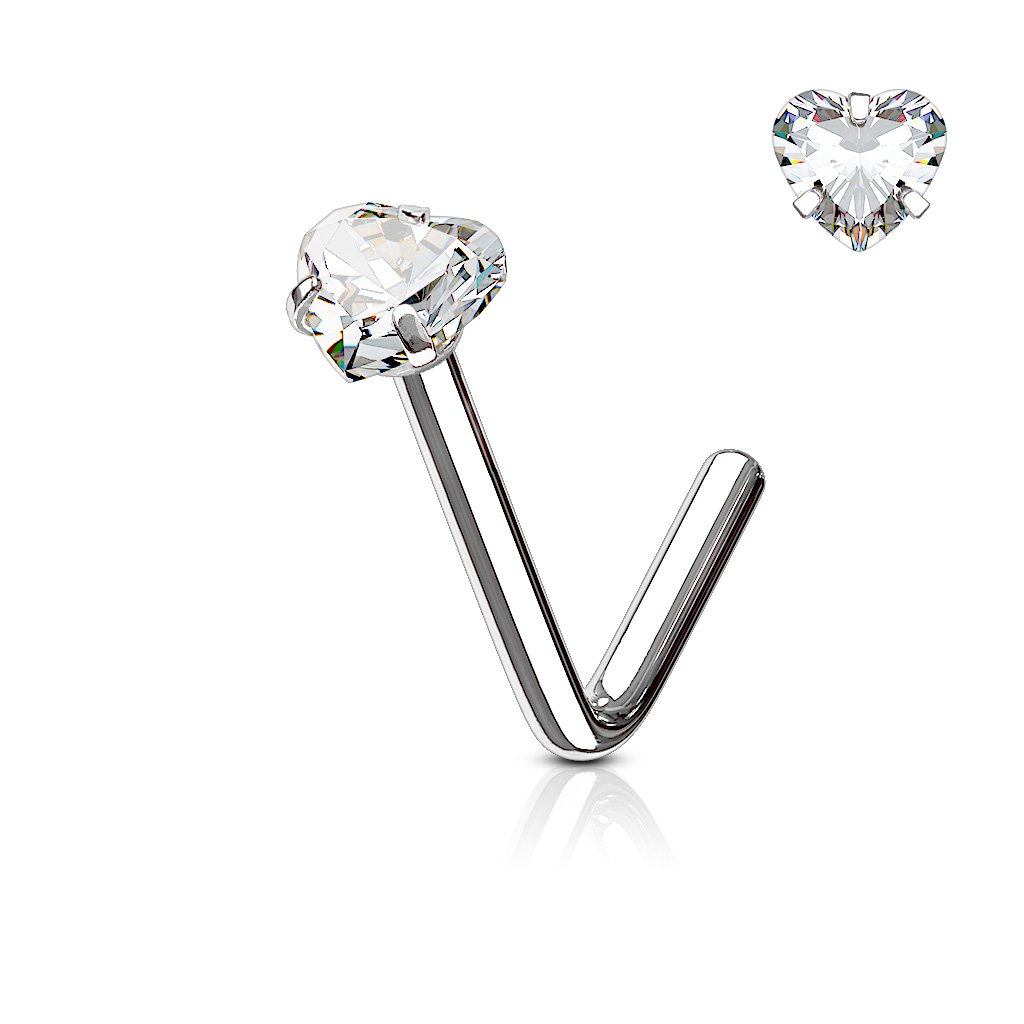 Sterling silver l on sale shaped nose studs